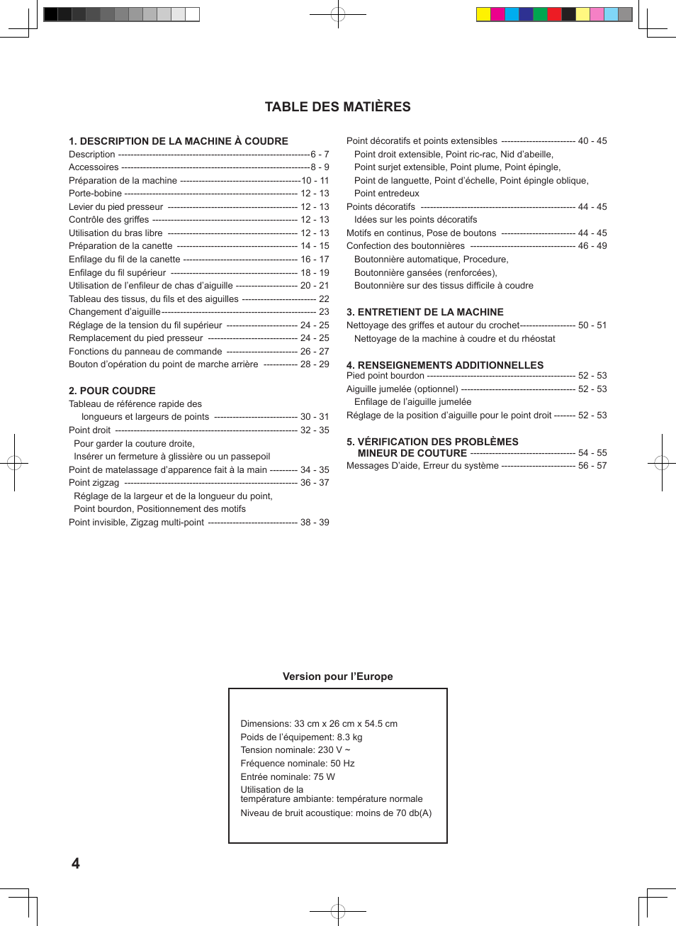 SINGER 160 User Manual | Page 6 / 60