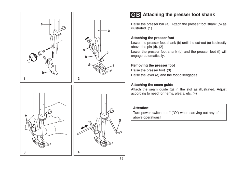 Attaching the presser foot shank | SINGER 1732 Esteem User Manual | Page 23 / 88