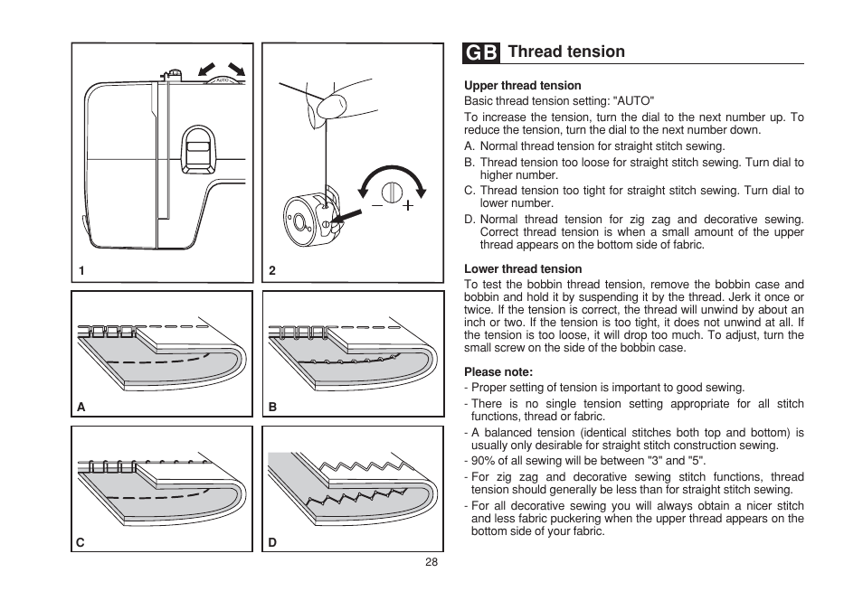 Thread tension | SINGER 1732 Esteem User Manual | Page 35 / 88