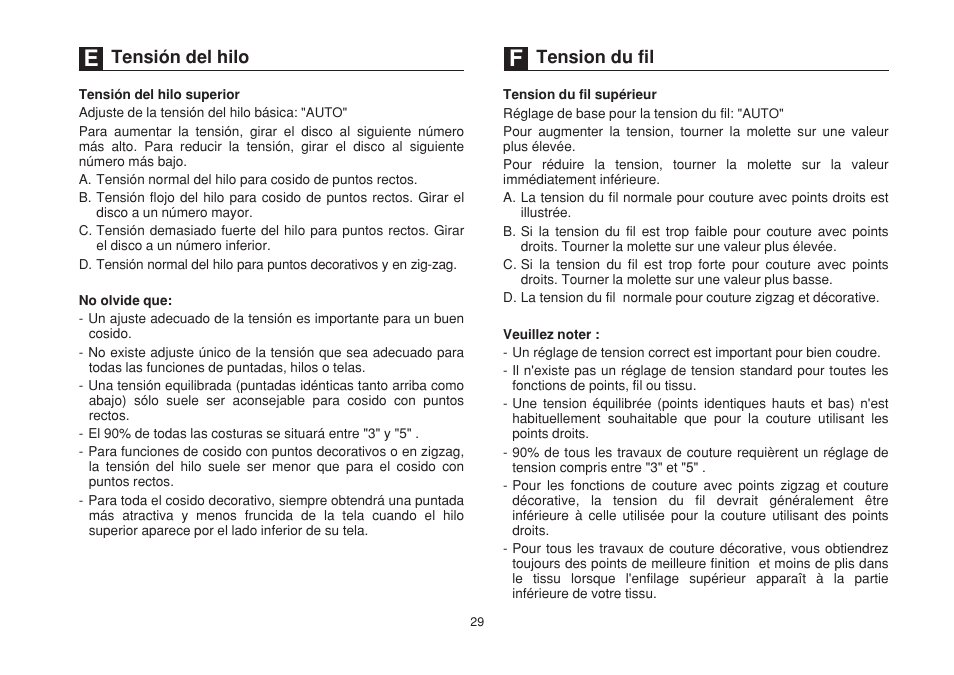 Tensión del hilo, Tension du fil | SINGER 1732 Esteem User Manual | Page 36 / 88