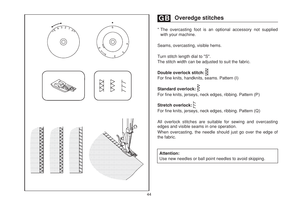 Overedge stitches | SINGER 1732 Esteem User Manual | Page 51 / 88