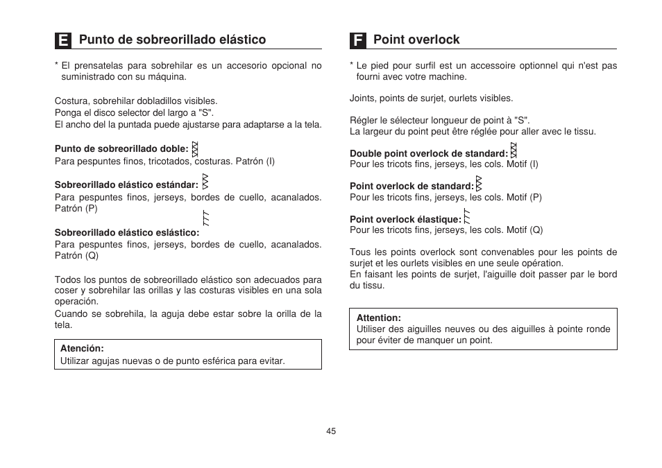 Punto de sobreorillado elástico, Point overlock | SINGER 1732 Esteem User Manual | Page 52 / 88