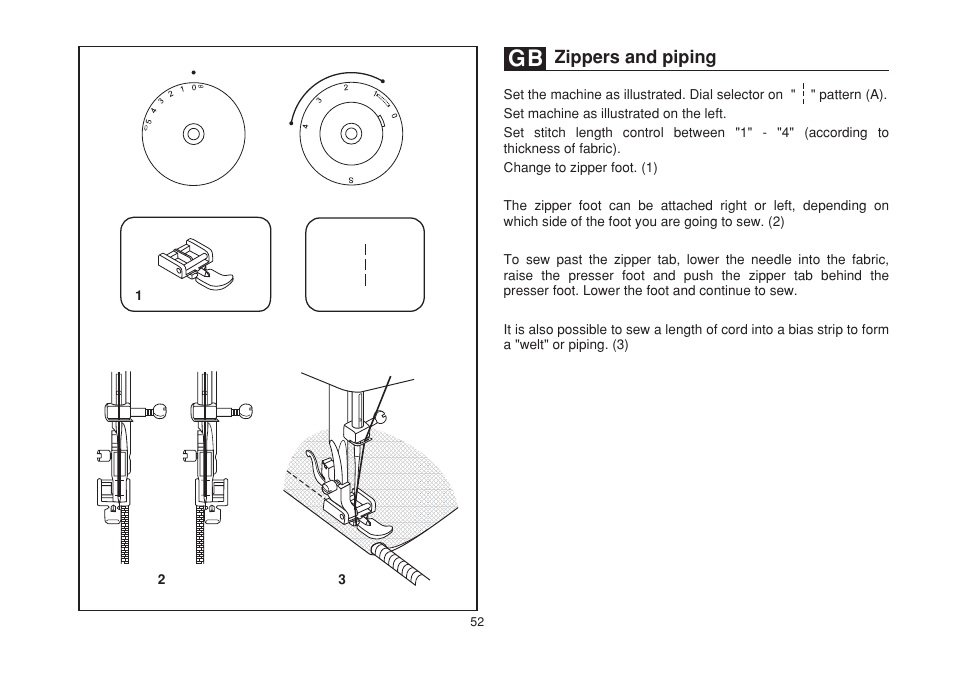 Zippers and piping | SINGER 1732 Esteem User Manual | Page 59 / 88