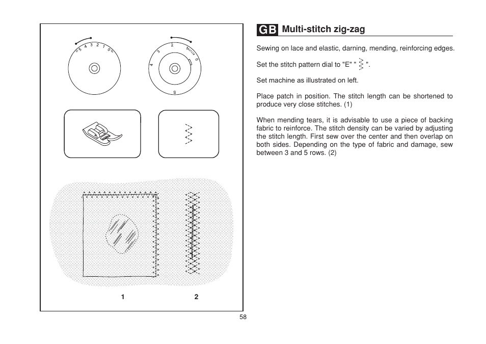 Multi-stitch zig-zag | SINGER 1732 Esteem User Manual | Page 65 / 88