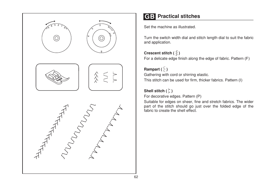 Practical stitches | SINGER 1732 Esteem User Manual | Page 69 / 88