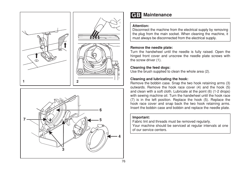 Maintenance | SINGER 1732 Esteem User Manual | Page 83 / 88