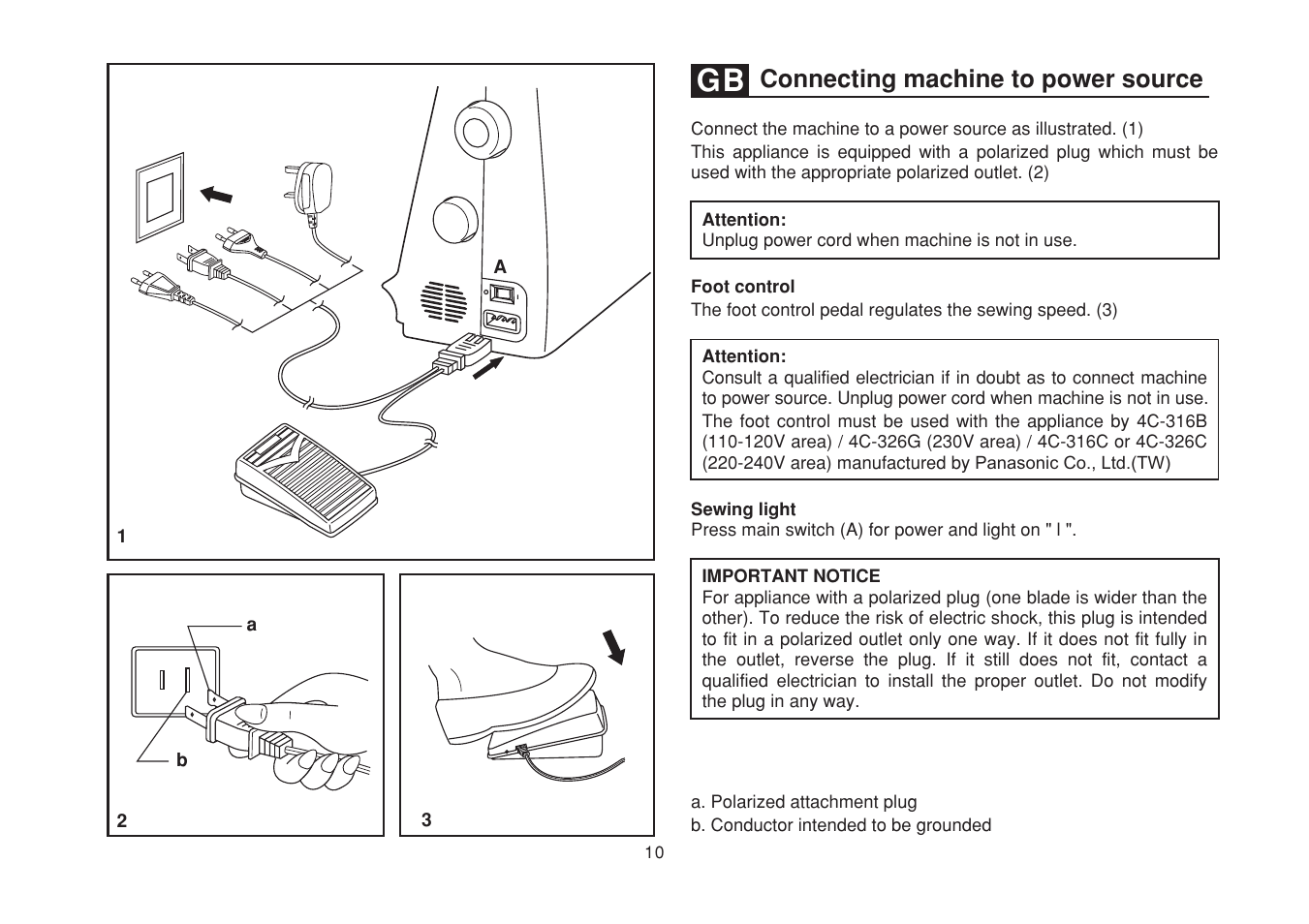 Connecting machine to power source | SINGER 1748 User Manual | Page 17 / 96