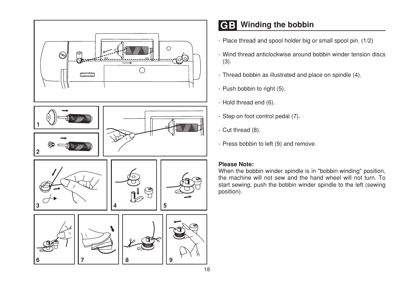 Winding the bobbin | SINGER 1748 User Manual | Page 25 / 96