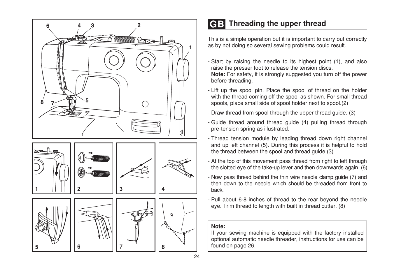 Threading the upper thread | SINGER 1748 User Manual | Page 31 / 96