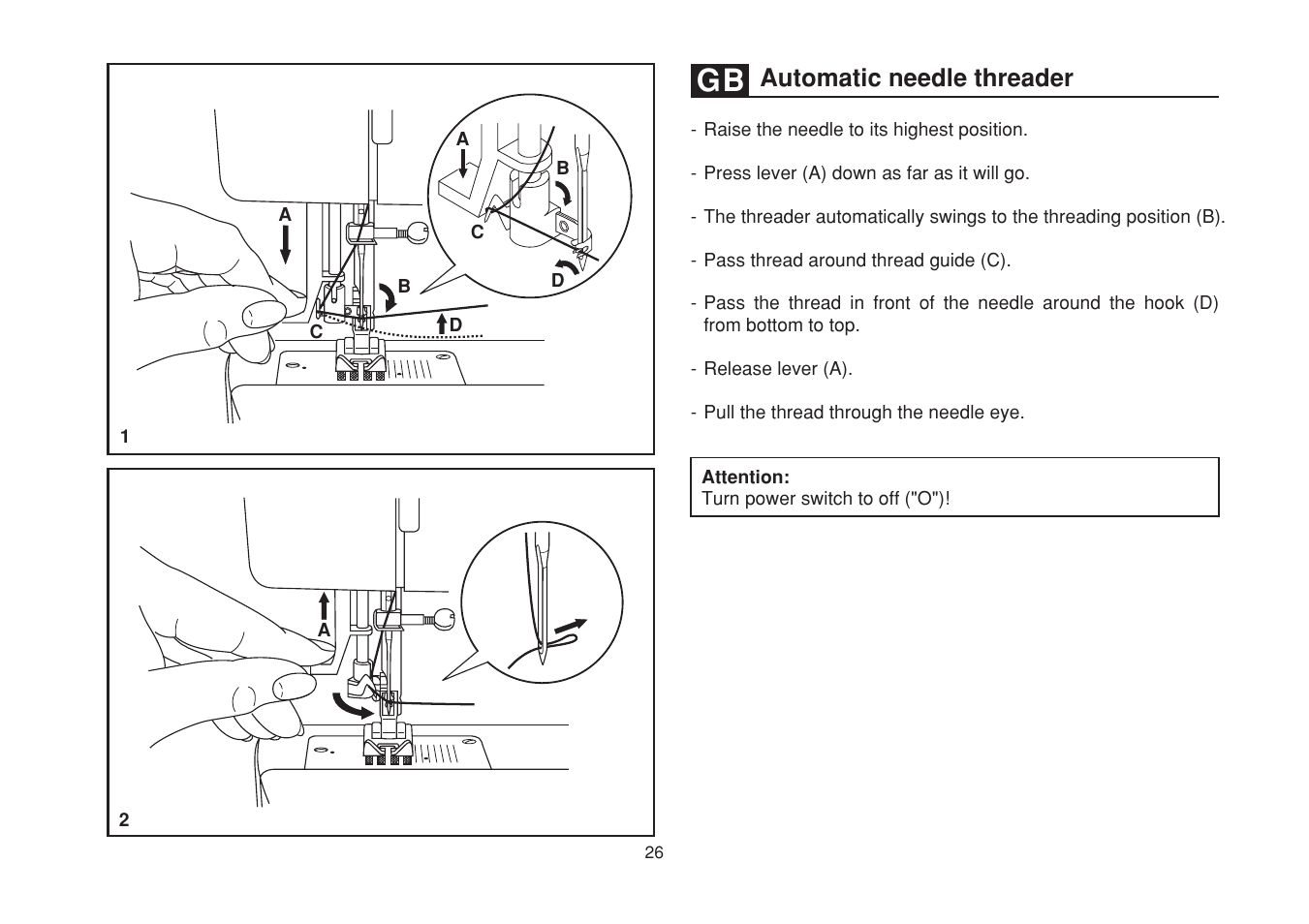 Automatic needle threader | SINGER 1748 User Manual | Page 33 / 96