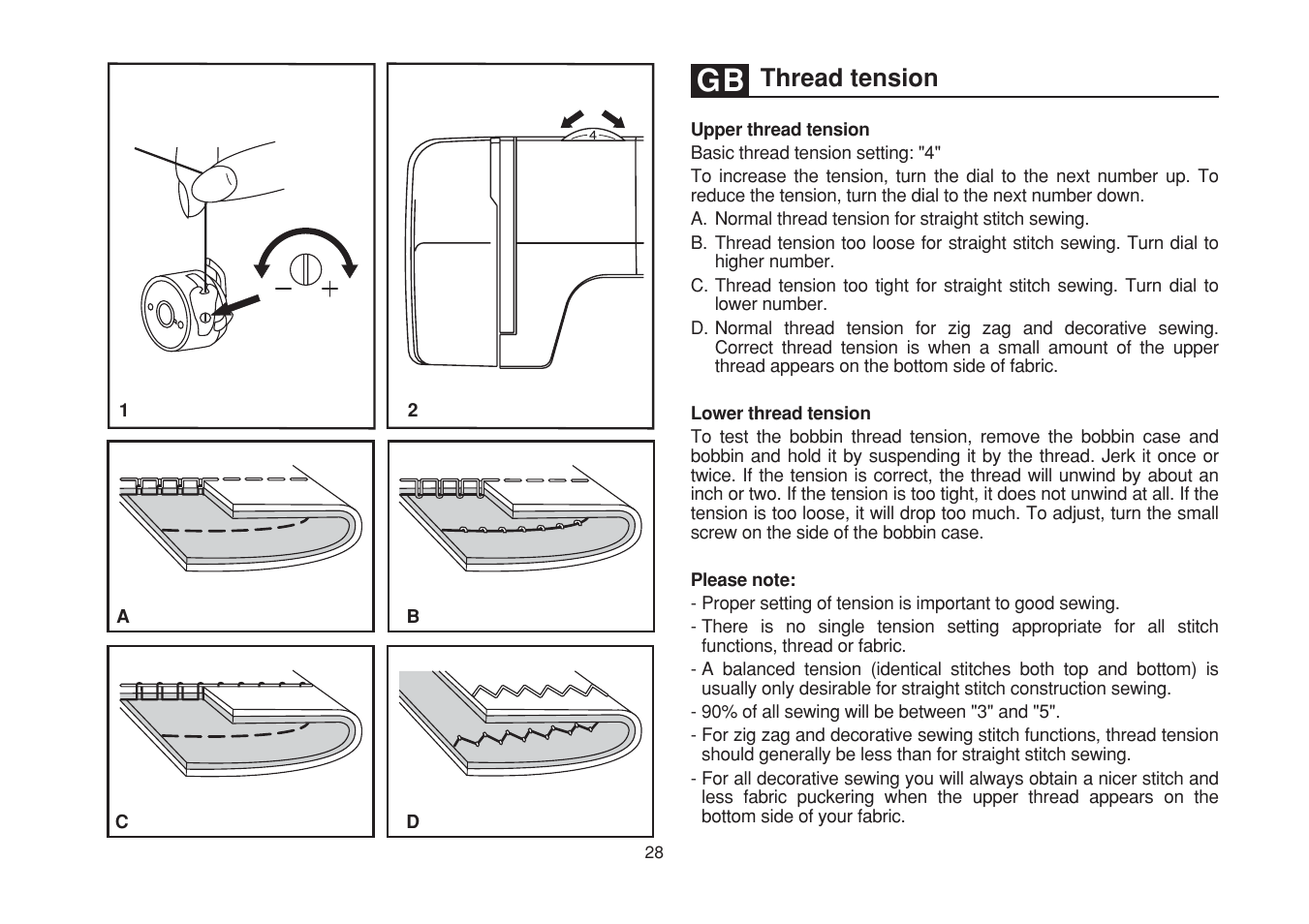 Thread tension | SINGER 1748 User Manual | Page 35 / 96