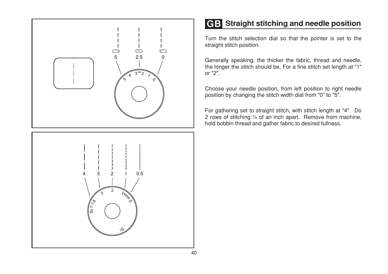 Straight stitching and needle position | SINGER 1748 User Manual | Page 47 / 96