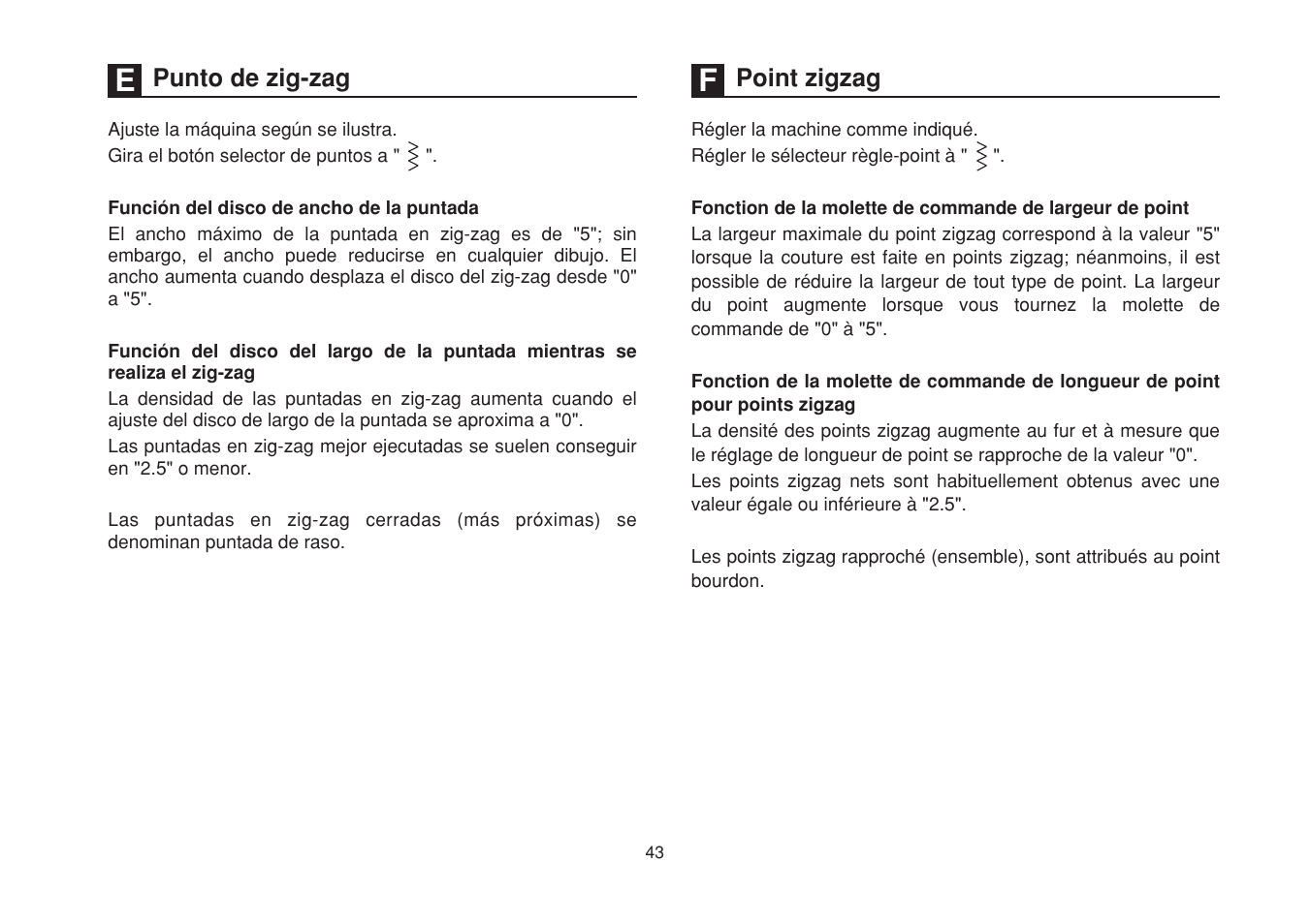 Punto de zig-zag, Point zigzag | SINGER 1748 User Manual | Page 50 / 96