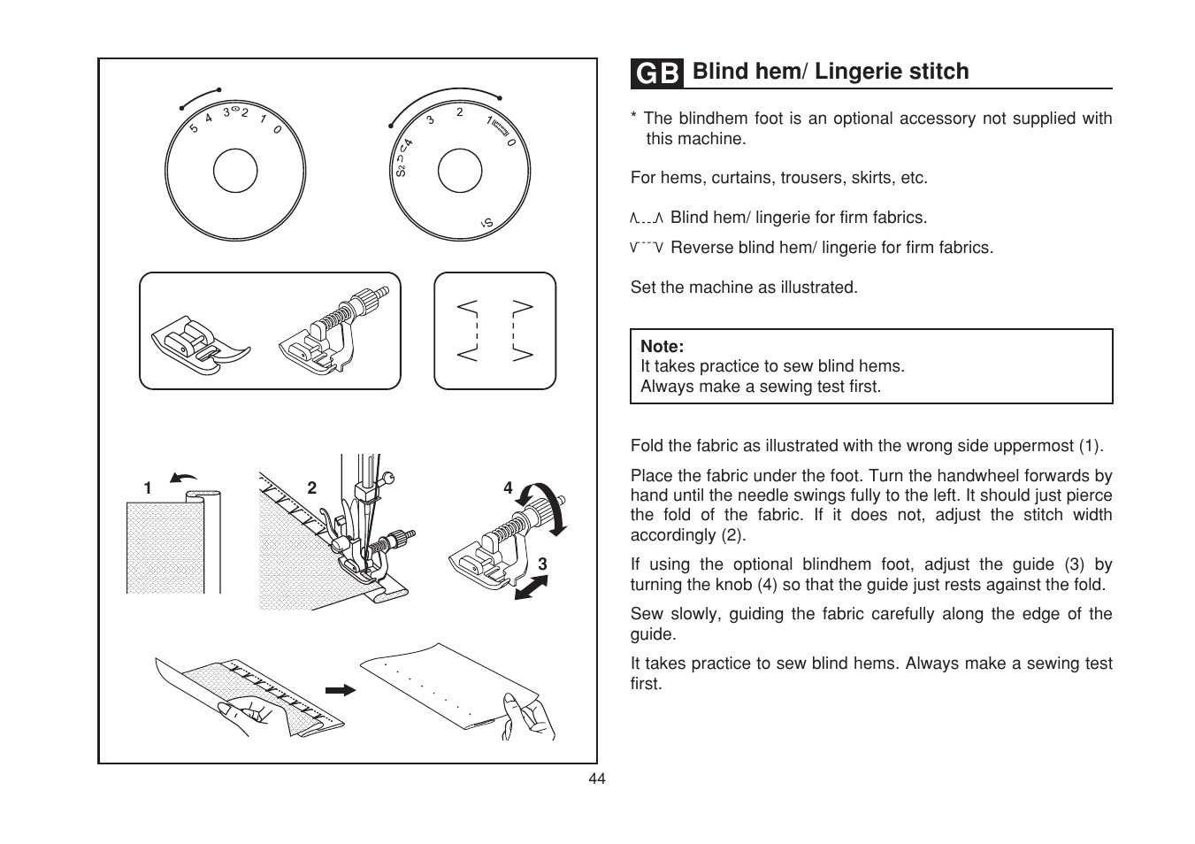 Blind hem/ lingerie stitch | SINGER 1748 User Manual | Page 51 / 96