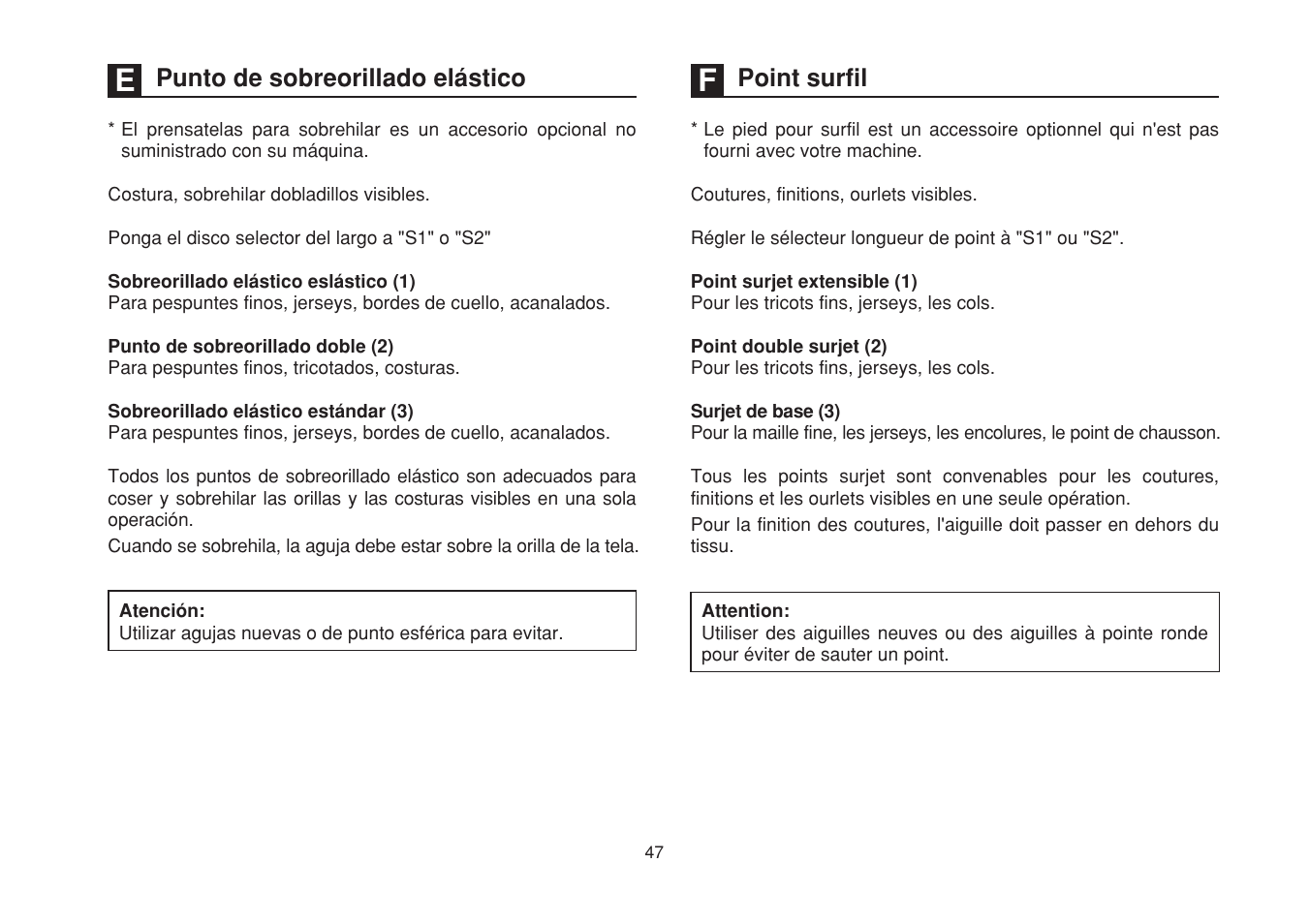Point surfil punto de sobreorillado elástico | SINGER 1748 User Manual | Page 54 / 96