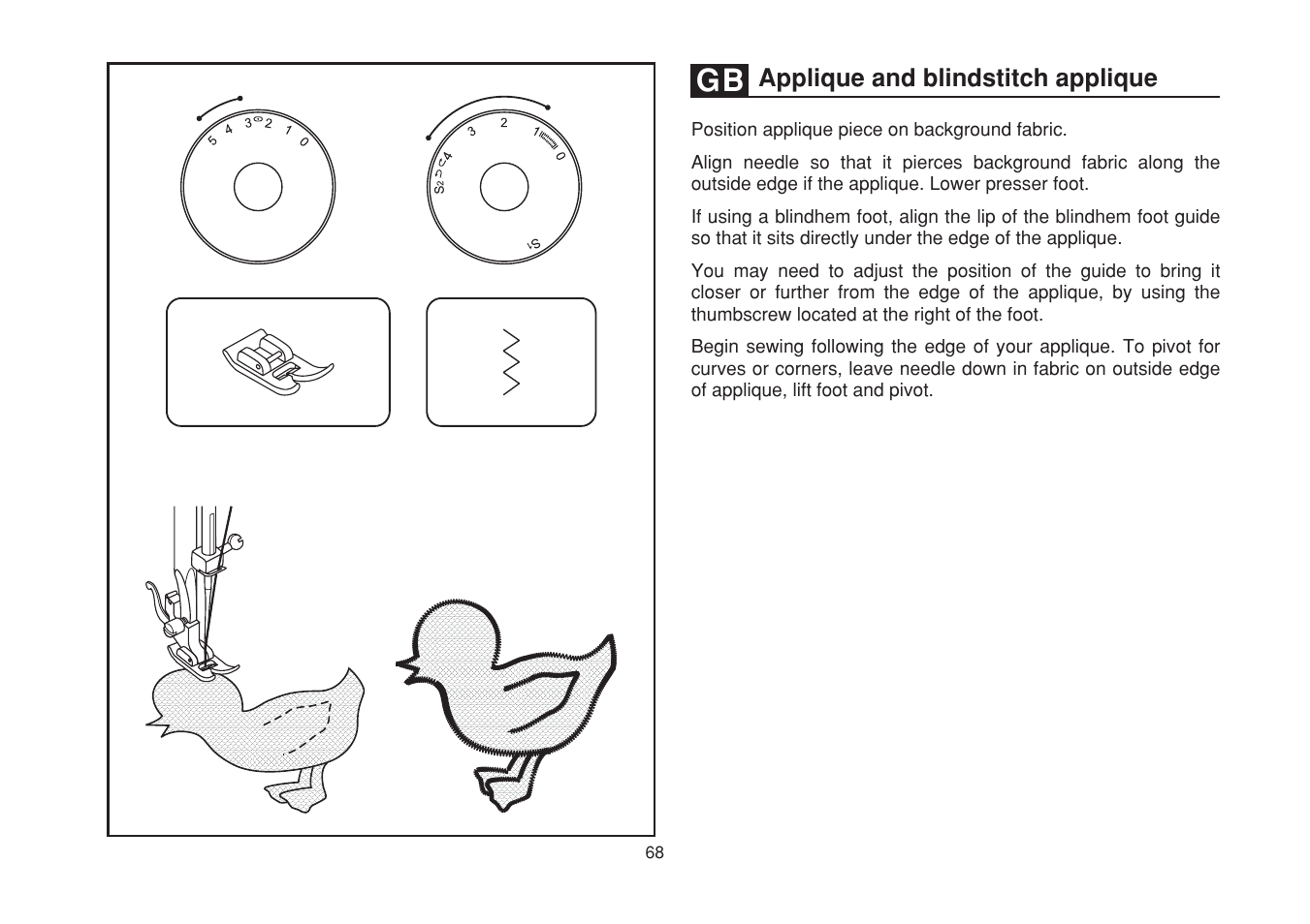 Applique and blindstitch applique | SINGER 1748 User Manual | Page 75 / 96