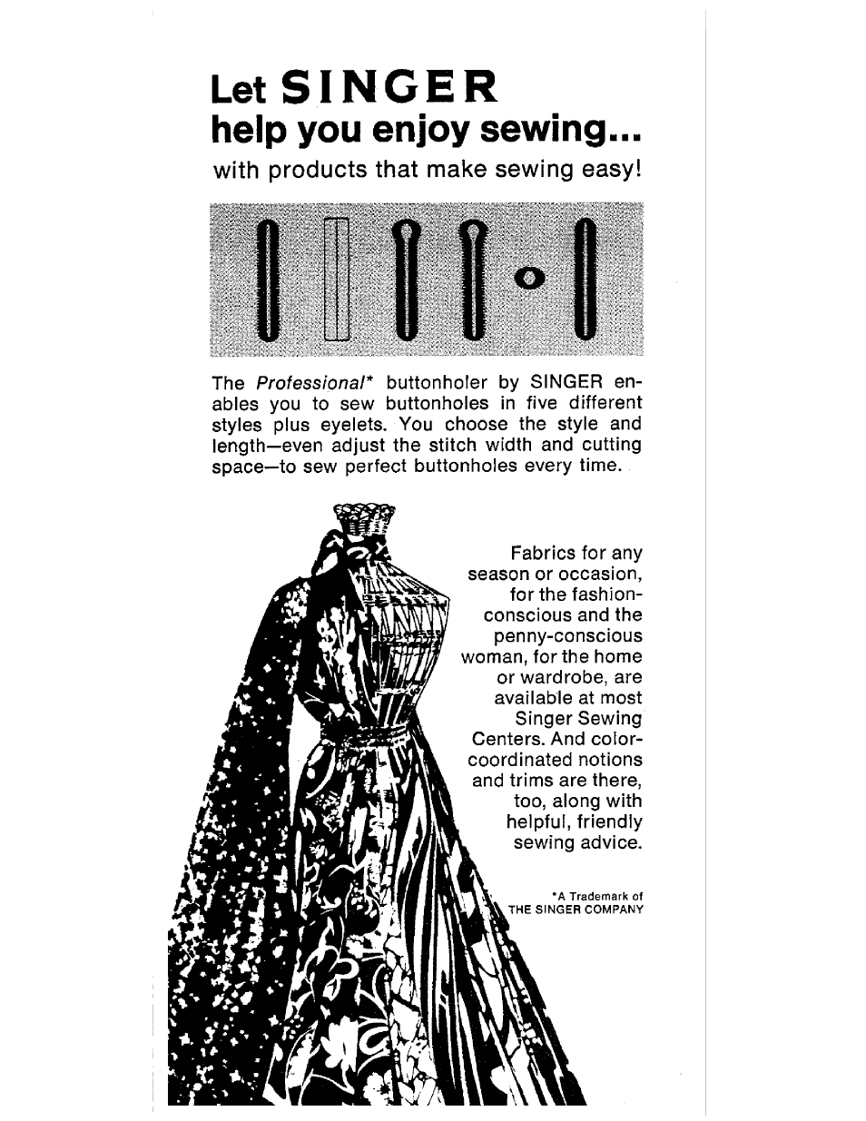 Let singer help you enjoy sewing | SINGER 177 User Manual | Page 68 / 68