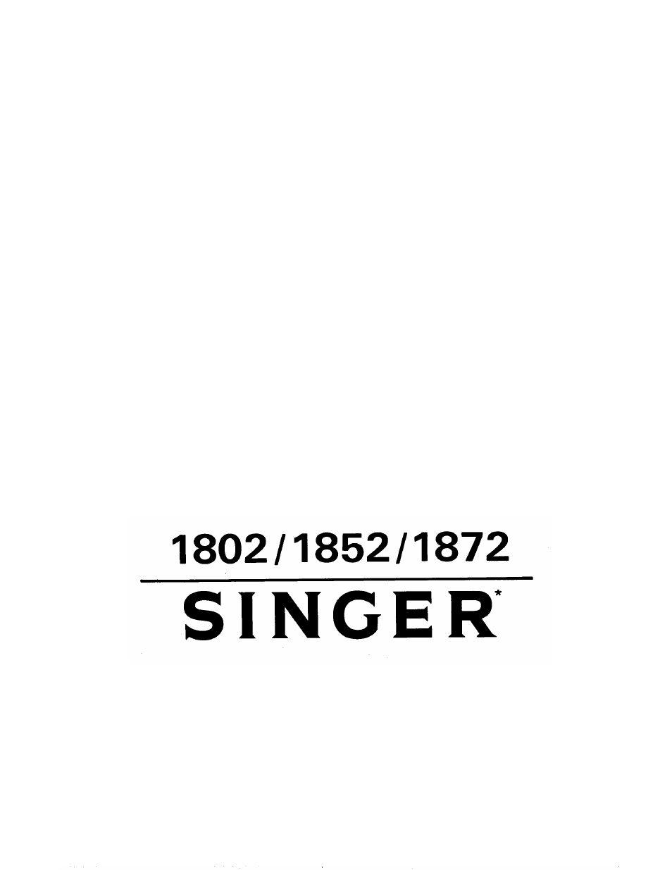 SINGER 1872 User Manual | 64 pages