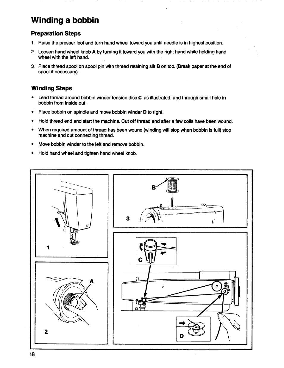 Winding a bobbin | SINGER 1872 User Manual | Page 20 / 64