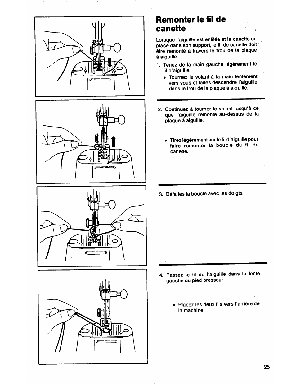 Remonter le fil de canette | SINGER 1872 User Manual | Page 27 / 64