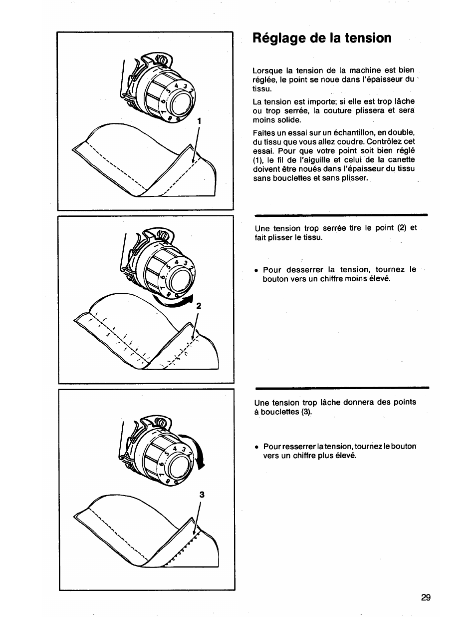 Réglage de la tension, Réglage de la tension du fil | SINGER 1872 User Manual | Page 31 / 64