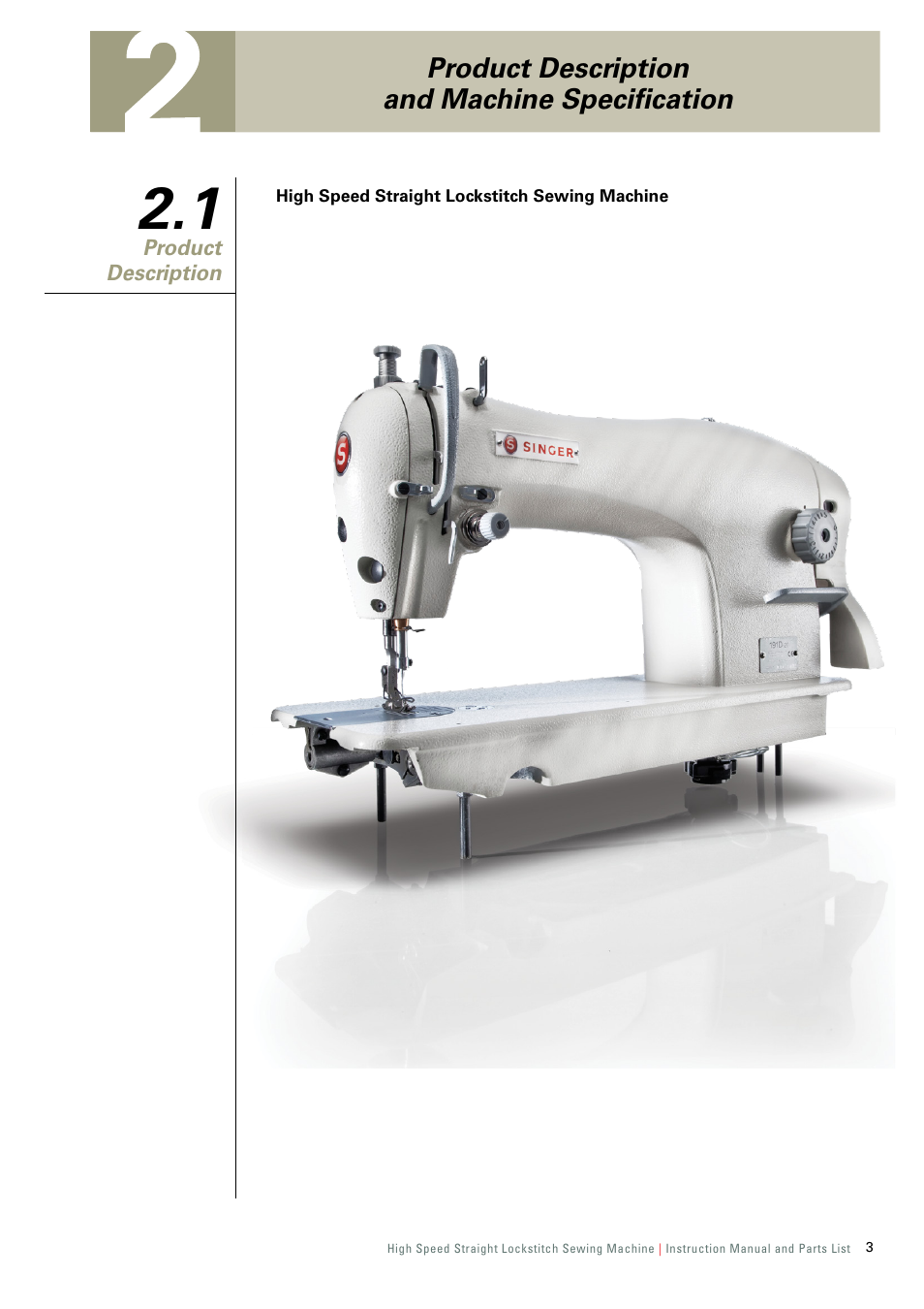 Product description and machine specification, 1 product description | SINGER 191D-30 User Manual | Page 6 / 45