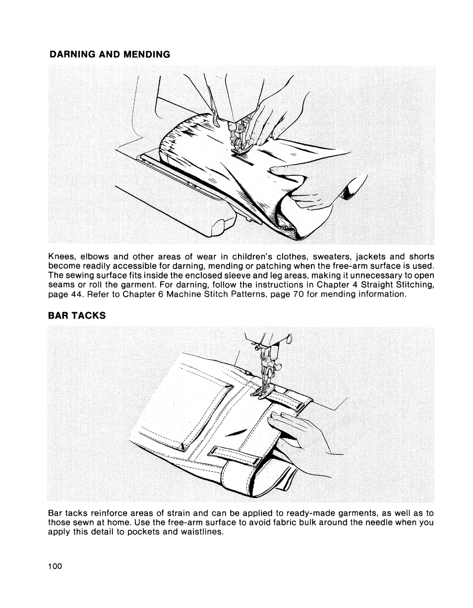 Darning and mending, Bar tacks | SINGER 2001 TouchTronic User Manual | Page 114 / 126