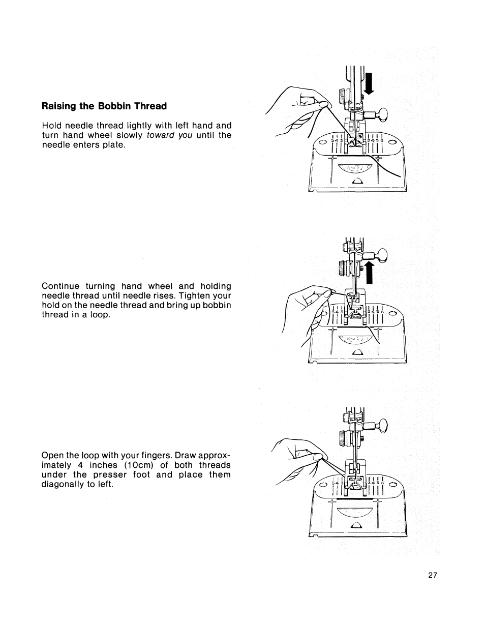 Raising the bobbin thread | SINGER 2001 TouchTronic User Manual | Page 33 / 126