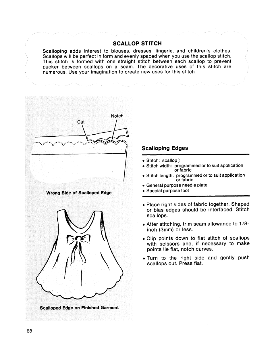 Scalloping edges | SINGER 2001 TouchTronic User Manual | Page 82 / 126