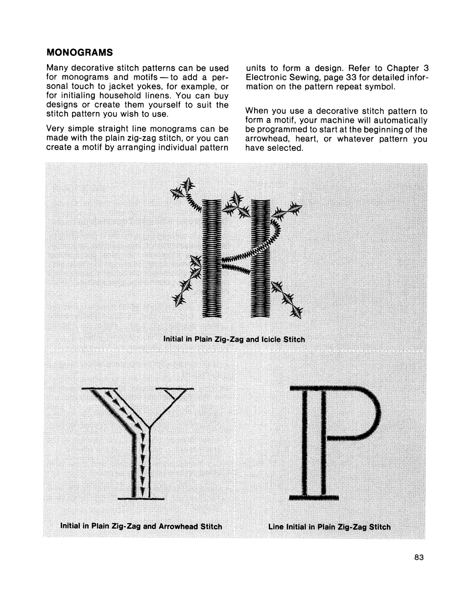 Monograms | SINGER 2001 TouchTronic User Manual | Page 97 / 126