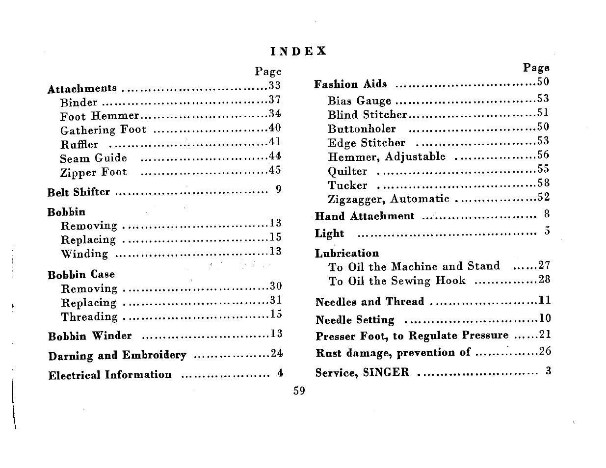 SINGER 201K User Manual | Page 61 / 64