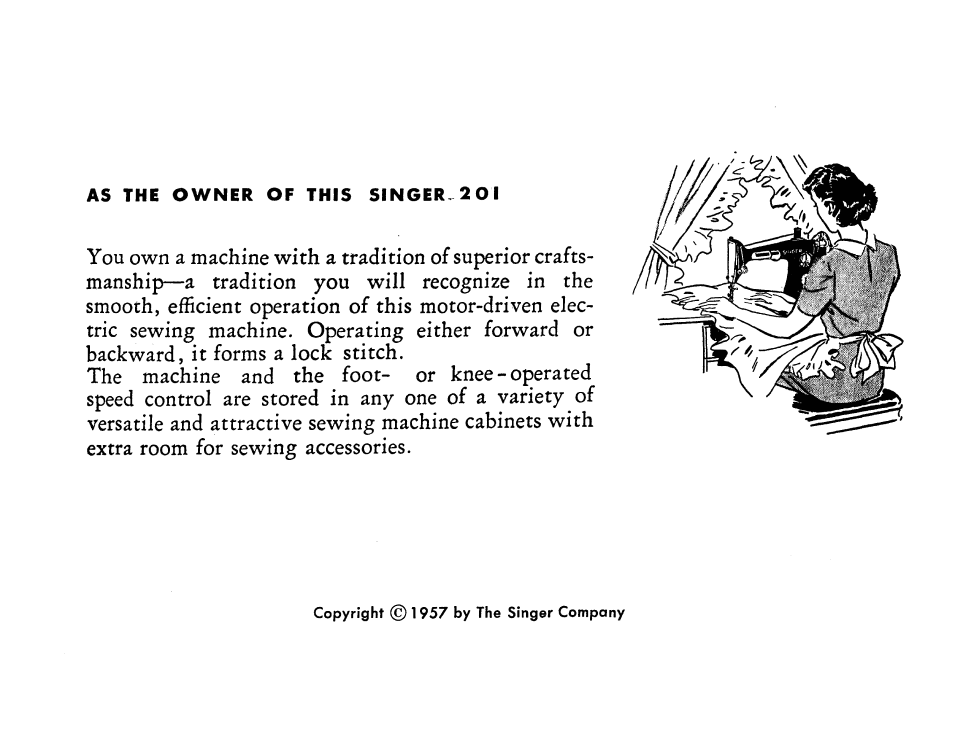 SINGER 201 User Manual | Page 3 / 76