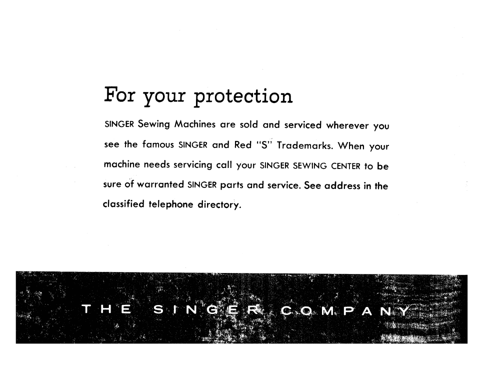 For your protection | SINGER 201 User Manual | Page 76 / 76