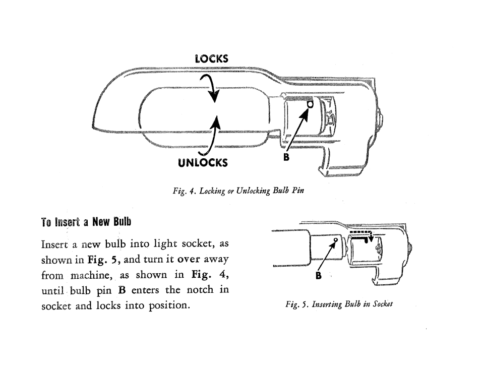 Locks, To lnsgrt a new bulb | SINGER 201 User Manual | Page 8 / 76