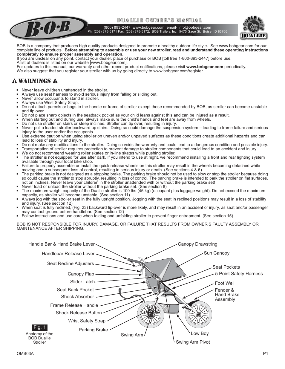 BOB OMS03A User Manual | 7 pages