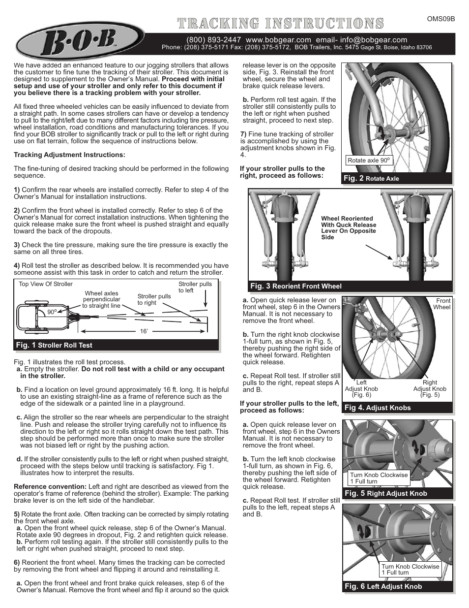 Tra tracckin king ins g instr tructions uctions | BOB OMS03A User Manual | Page 7 / 7
