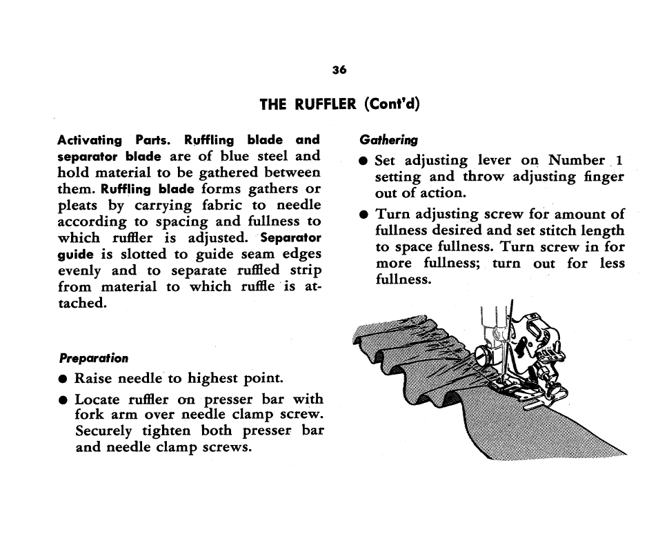 The rüffler (cont’d) | SINGER 221K Featherweight User Manual | Page 38 / 56