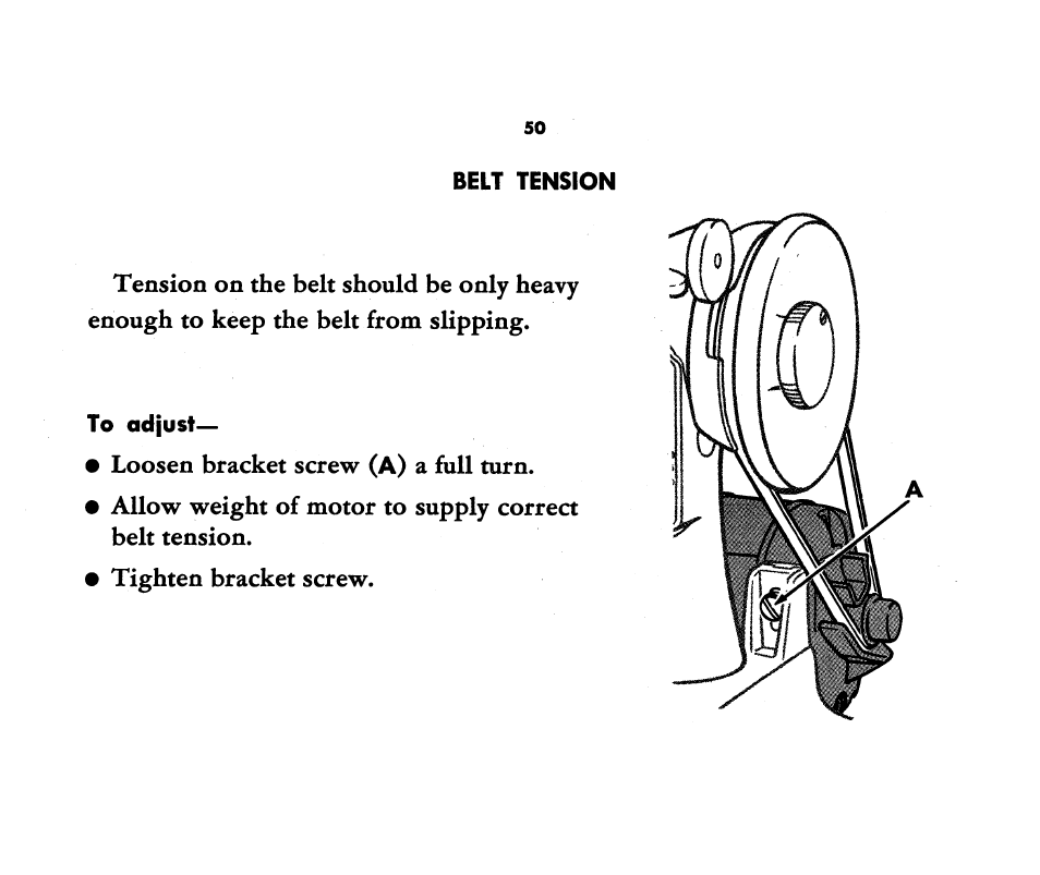 Belt tension, To adjust | SINGER 221K Featherweight User Manual | Page 52 / 56