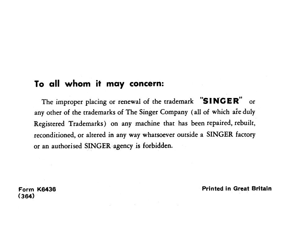 SINGER 221K Featherweight User Manual | Page 55 / 56