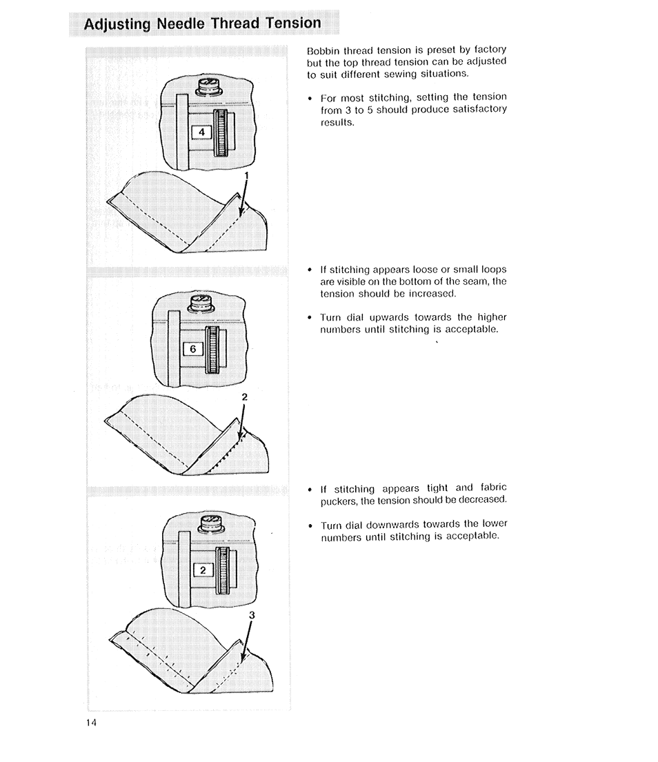 Adjusting needle thread tension | SINGER 2210 Athena User Manual | Page 16 / 52