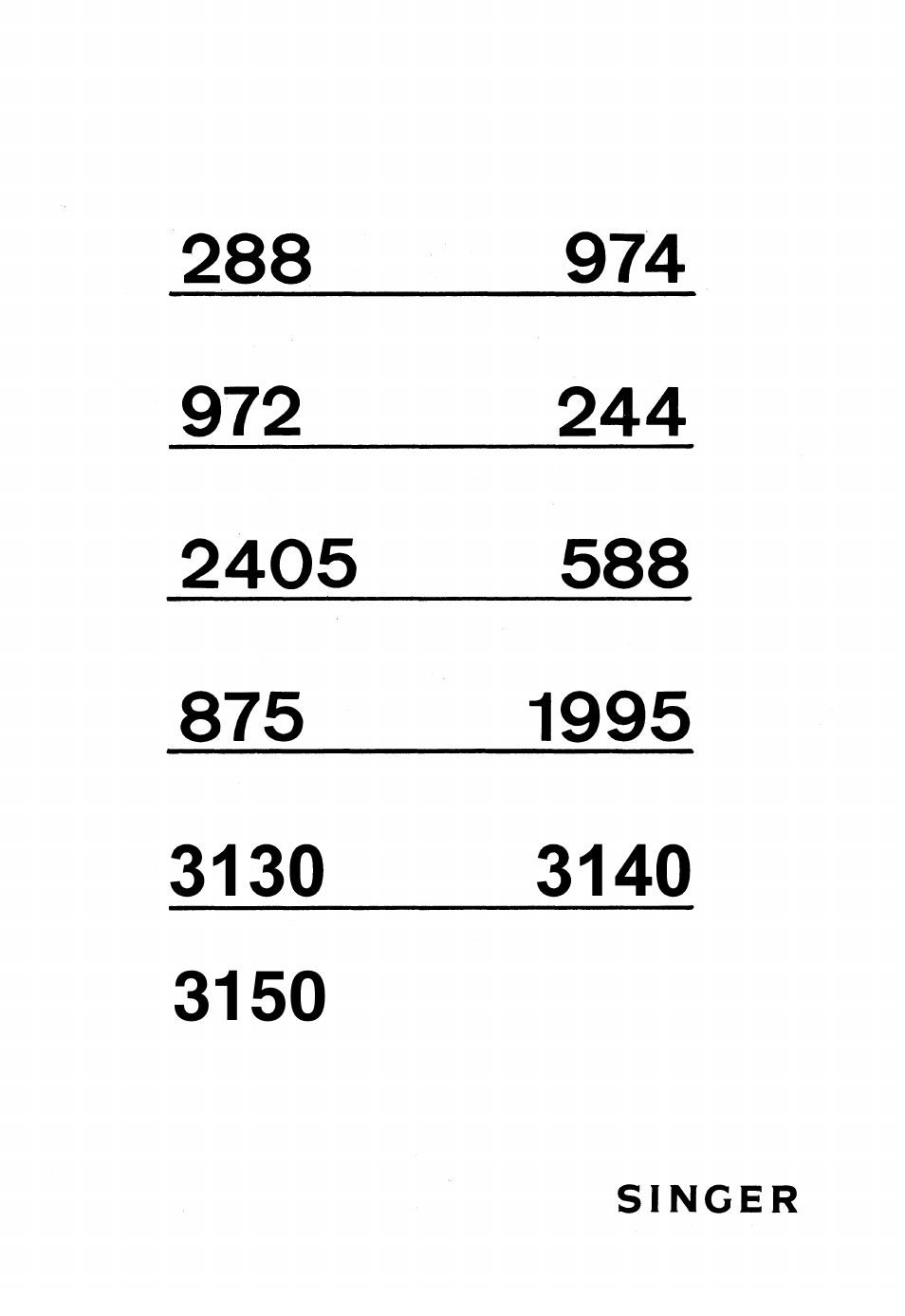 SINGER 3150 User Manual | 92 pages