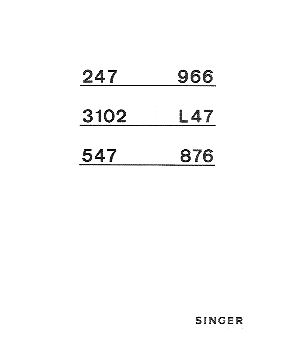 SINGER 3102 User Manual | 16 pages