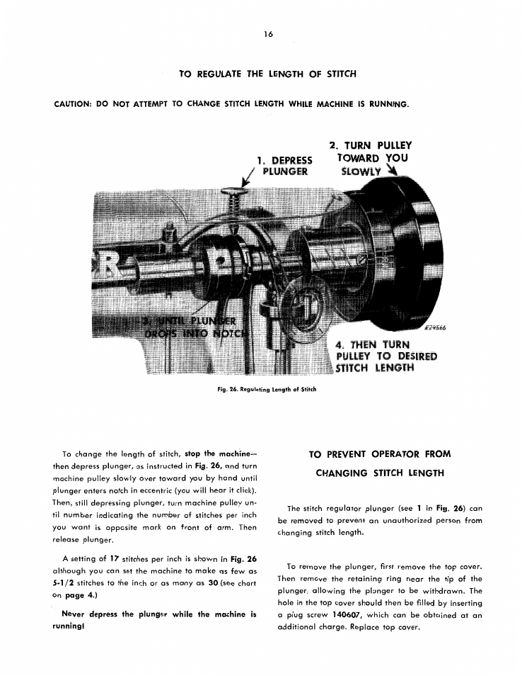 Turn pulley toward you, Then fuin pulley to desired stifcm lingtm | SINGER 251 User Manual | Page 16 / 44