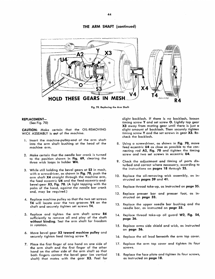 S3 hold these gears in mesh | SINGER 251 User Manual | Page 44 / 44