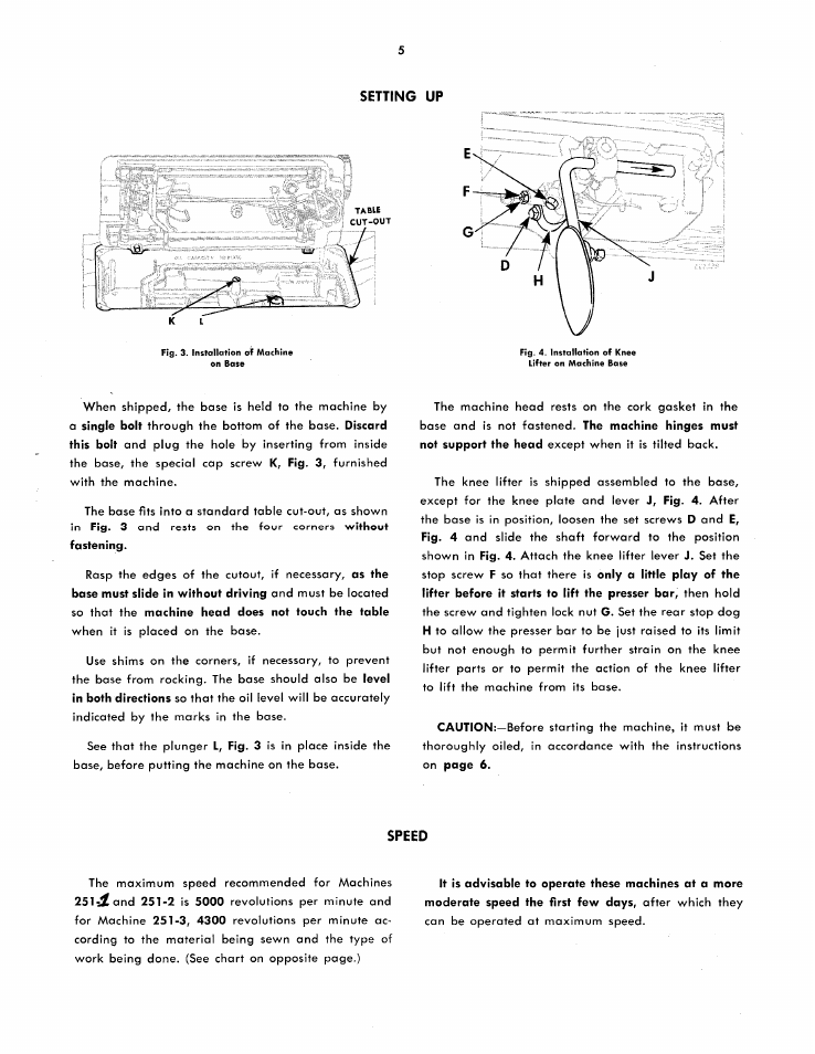 Speed | SINGER 251 User Manual | Page 5 / 44