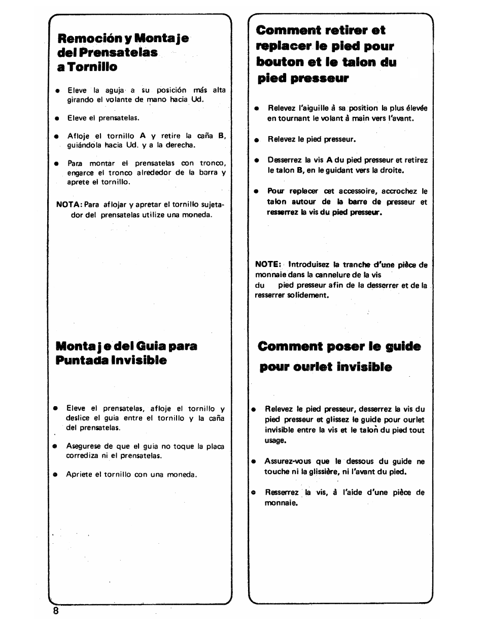 Montai e del quia para | SINGER 3103 User Manual | Page 10 / 71