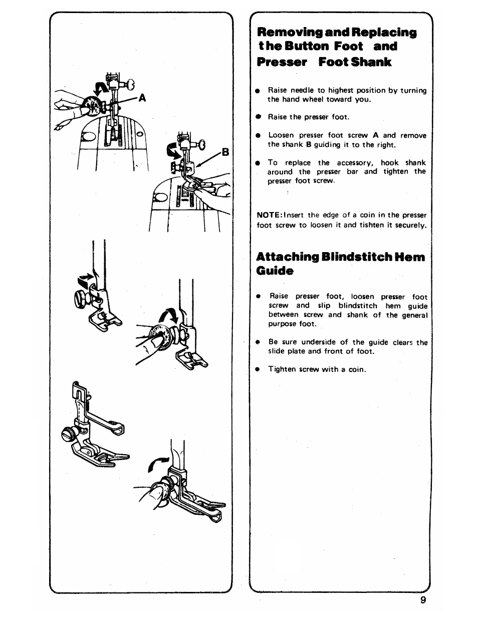 Attaching blindstitoh ham guido | SINGER 3103 User Manual | Page 11 / 71