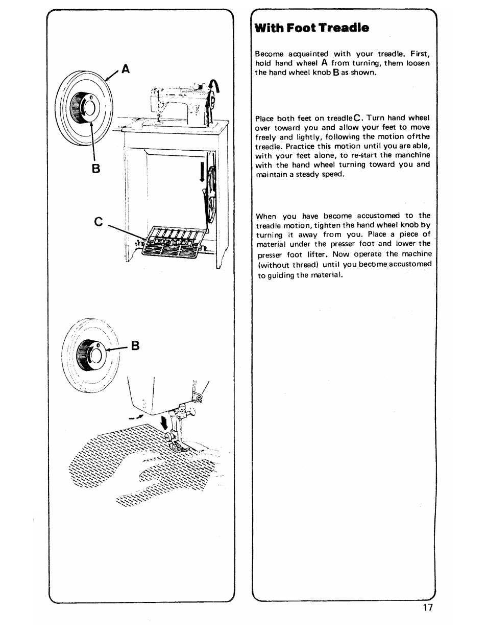 With foot treadle | SINGER 3103 User Manual | Page 19 / 71