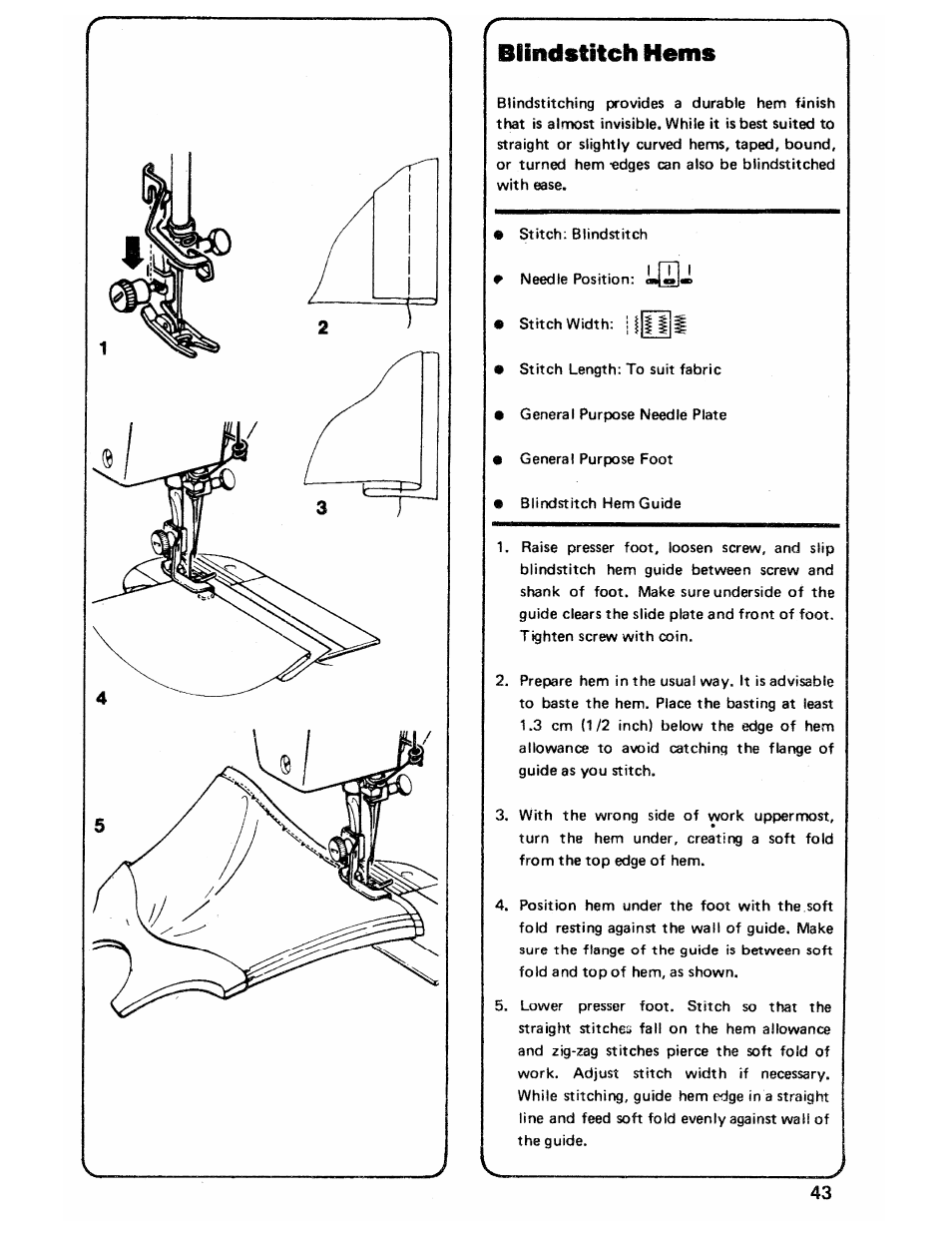 Blindstitch hems | SINGER 3103 User Manual | Page 45 / 71