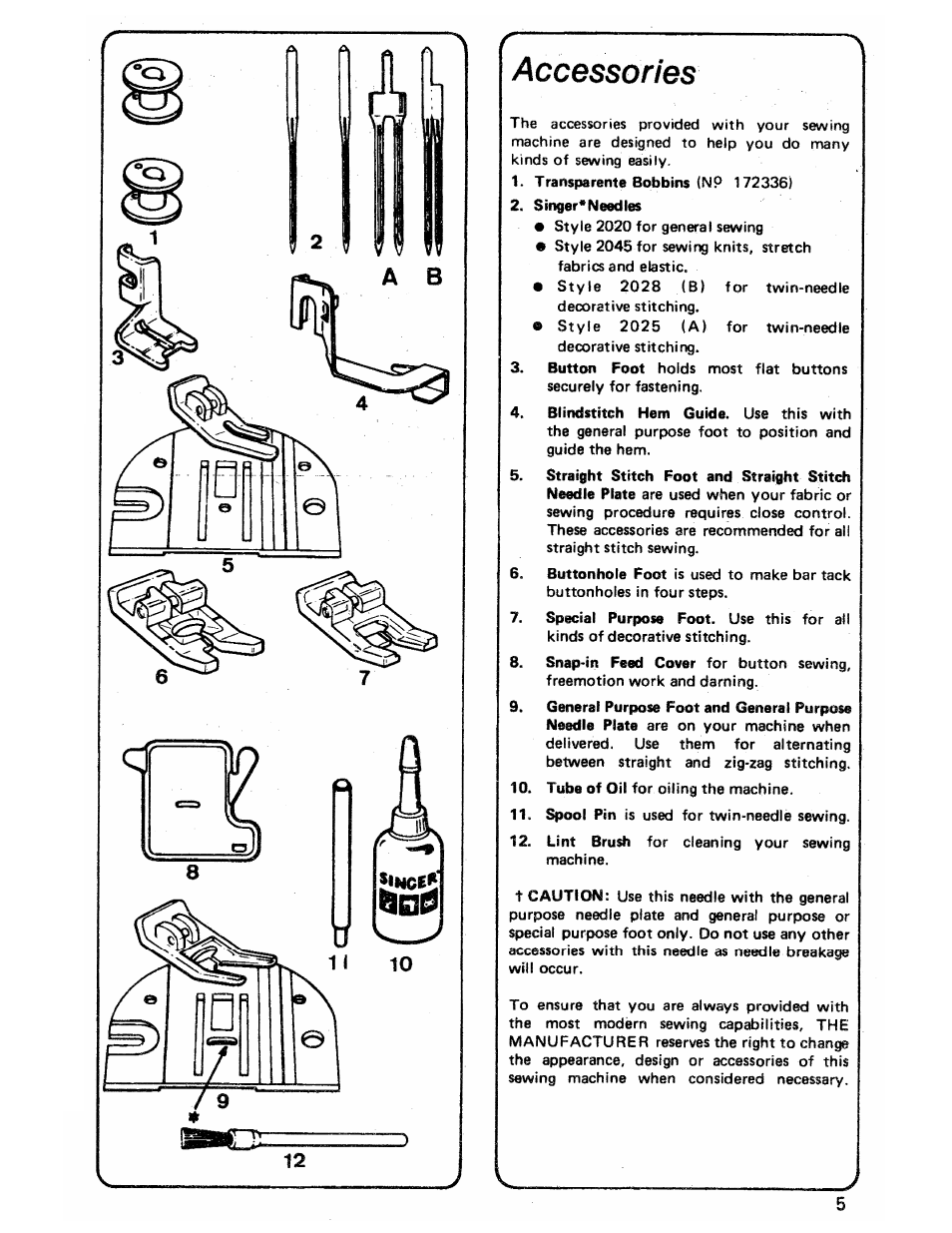 Accessories, Accesórios | SINGER 3103 User Manual | Page 7 / 71